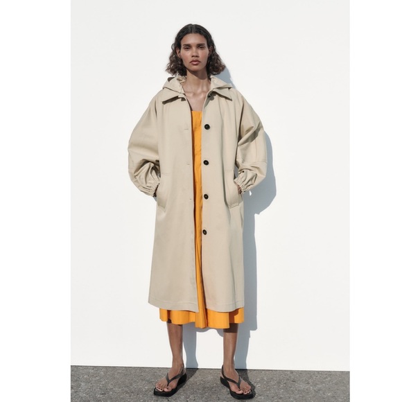 Zara hooded oversized trench coat - Picture 15 of 16